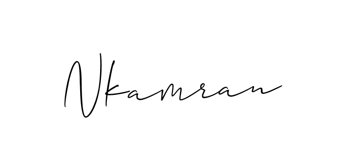 Use a signature maker to create a handwritten signature online. With this signature software, you can design (Allison_Script) your own signature for name Nkamran. Nkamran signature style 2 images and pictures png