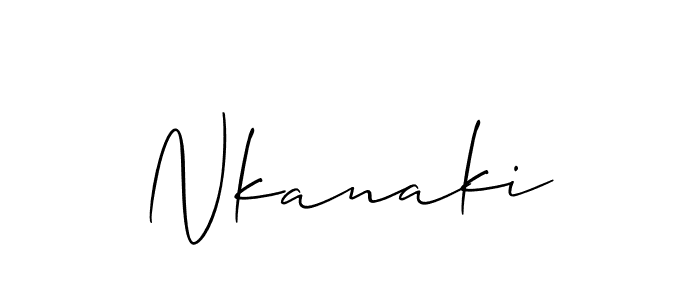 How to make Nkanaki signature? Allison_Script is a professional autograph style. Create handwritten signature for Nkanaki name. Nkanaki signature style 2 images and pictures png