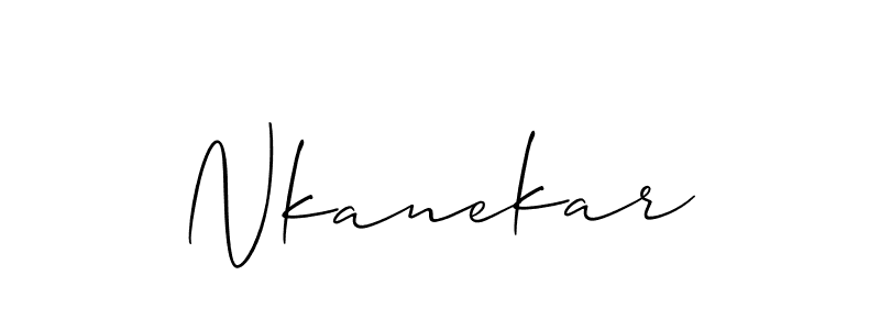 Use a signature maker to create a handwritten signature online. With this signature software, you can design (Allison_Script) your own signature for name Nkanekar. Nkanekar signature style 2 images and pictures png