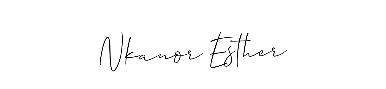 Use a signature maker to create a handwritten signature online. With this signature software, you can design (Allison_Script) your own signature for name Nkanor Esther. Nkanor Esther signature style 2 images and pictures png