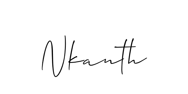 How to make Nkanth signature? Allison_Script is a professional autograph style. Create handwritten signature for Nkanth name. Nkanth signature style 2 images and pictures png