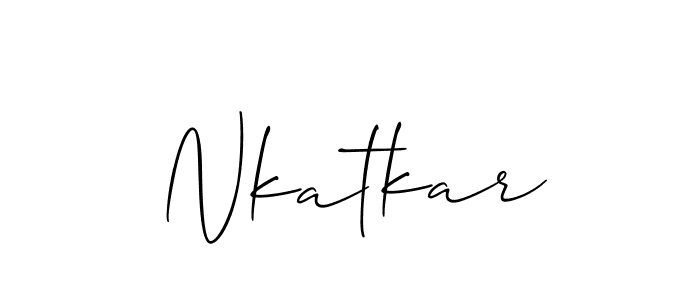 if you are searching for the best signature style for your name Nkatkar. so please give up your signature search. here we have designed multiple signature styles  using Allison_Script. Nkatkar signature style 2 images and pictures png