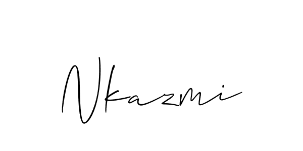 Use a signature maker to create a handwritten signature online. With this signature software, you can design (Allison_Script) your own signature for name Nkazmi. Nkazmi signature style 2 images and pictures png