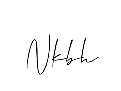 The best way (Allison_Script) to make a short signature is to pick only two or three words in your name. The name Nkbh include a total of six letters. For converting this name. Nkbh signature style 2 images and pictures png