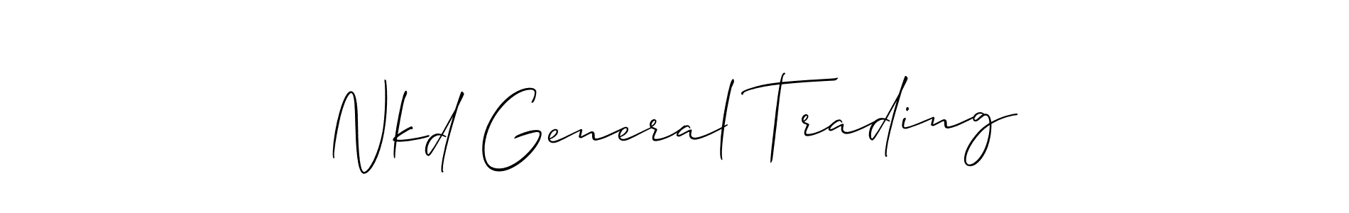 You should practise on your own different ways (Allison_Script) to write your name (Nkd General Trading) in signature. don't let someone else do it for you. Nkd General Trading signature style 2 images and pictures png
