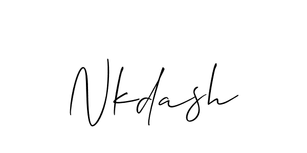 Make a beautiful signature design for name Nkdash. With this signature (Allison_Script) style, you can create a handwritten signature for free. Nkdash signature style 2 images and pictures png