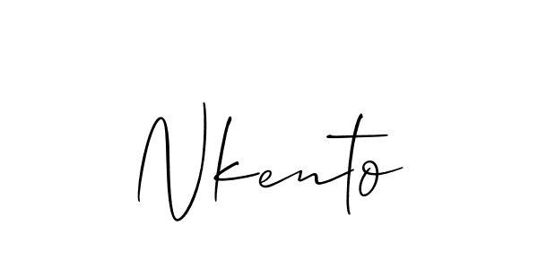 Nkento stylish signature style. Best Handwritten Sign (Allison_Script) for my name. Handwritten Signature Collection Ideas for my name Nkento. Nkento signature style 2 images and pictures png