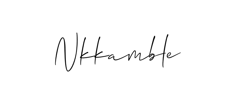 How to Draw Nkkamble signature style? Allison_Script is a latest design signature styles for name Nkkamble. Nkkamble signature style 2 images and pictures png