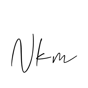 Create a beautiful signature design for name Nkm. With this signature (Allison_Script) fonts, you can make a handwritten signature for free. Nkm signature style 2 images and pictures png