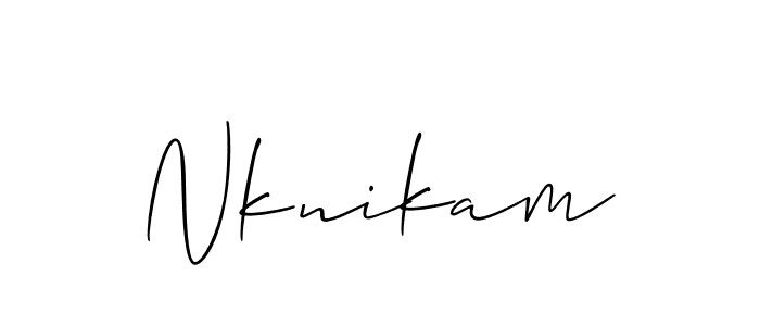 Nknikam stylish signature style. Best Handwritten Sign (Allison_Script) for my name. Handwritten Signature Collection Ideas for my name Nknikam. Nknikam signature style 2 images and pictures png