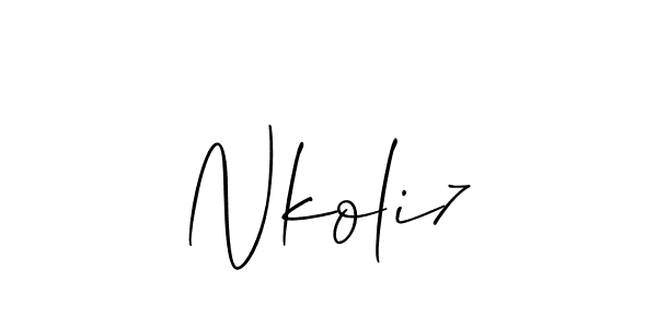 Also You can easily find your signature by using the search form. We will create Nkoli7 name handwritten signature images for you free of cost using Allison_Script sign style. Nkoli7 signature style 2 images and pictures png