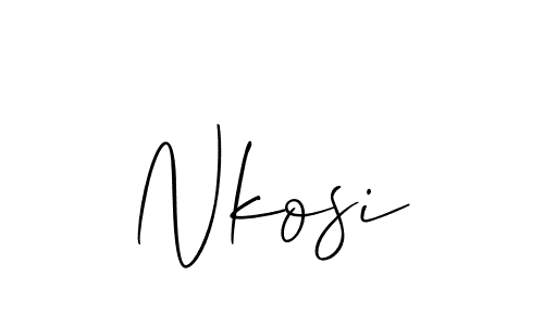 if you are searching for the best signature style for your name Nkosi. so please give up your signature search. here we have designed multiple signature styles  using Allison_Script. Nkosi signature style 2 images and pictures png