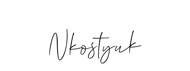 Make a beautiful signature design for name Nkostyuk. With this signature (Allison_Script) style, you can create a handwritten signature for free. Nkostyuk signature style 2 images and pictures png