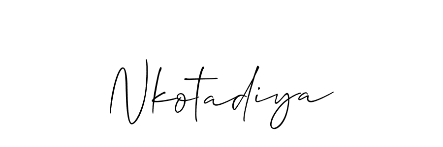 The best way (Allison_Script) to make a short signature is to pick only two or three words in your name. The name Nkotadiya include a total of six letters. For converting this name. Nkotadiya signature style 2 images and pictures png