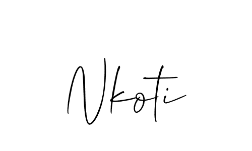 How to make Nkoti name signature. Use Allison_Script style for creating short signs online. This is the latest handwritten sign. Nkoti signature style 2 images and pictures png