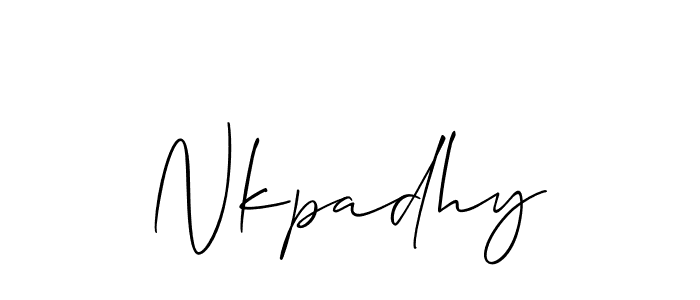 How to make Nkpadhy name signature. Use Allison_Script style for creating short signs online. This is the latest handwritten sign. Nkpadhy signature style 2 images and pictures png