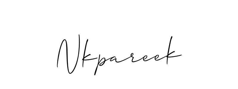 Create a beautiful signature design for name Nkpareek. With this signature (Allison_Script) fonts, you can make a handwritten signature for free. Nkpareek signature style 2 images and pictures png