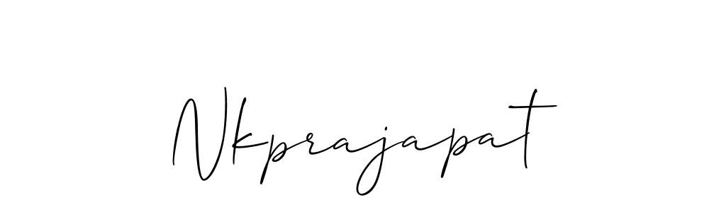 Also You can easily find your signature by using the search form. We will create Nkprajapat name handwritten signature images for you free of cost using Allison_Script sign style. Nkprajapat signature style 2 images and pictures png