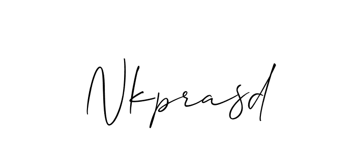 Allison_Script is a professional signature style that is perfect for those who want to add a touch of class to their signature. It is also a great choice for those who want to make their signature more unique. Get Nkprasd name to fancy signature for free. Nkprasd signature style 2 images and pictures png