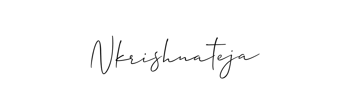 Make a beautiful signature design for name Nkrishnateja. With this signature (Allison_Script) style, you can create a handwritten signature for free. Nkrishnateja signature style 2 images and pictures png