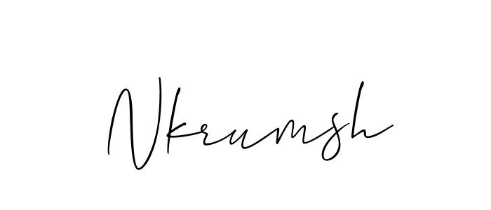 Make a beautiful signature design for name Nkrumsh. With this signature (Allison_Script) style, you can create a handwritten signature for free. Nkrumsh signature style 2 images and pictures png