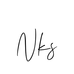 Create a beautiful signature design for name Nks. With this signature (Allison_Script) fonts, you can make a handwritten signature for free. Nks signature style 2 images and pictures png