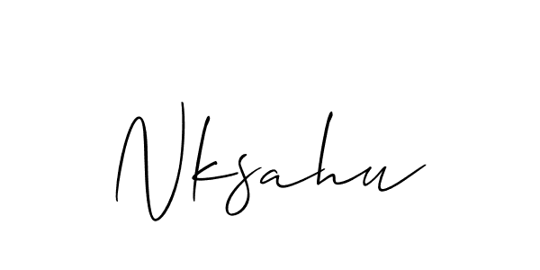 How to Draw Nksahu signature style? Allison_Script is a latest design signature styles for name Nksahu. Nksahu signature style 2 images and pictures png