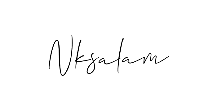 How to make Nksalam name signature. Use Allison_Script style for creating short signs online. This is the latest handwritten sign. Nksalam signature style 2 images and pictures png