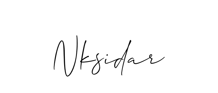 Also we have Nksidar name is the best signature style. Create professional handwritten signature collection using Allison_Script autograph style. Nksidar signature style 2 images and pictures png