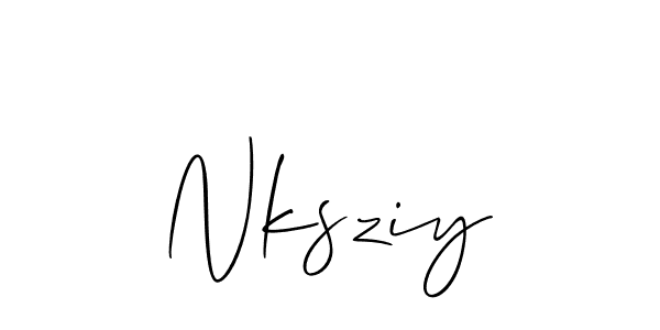 Use a signature maker to create a handwritten signature online. With this signature software, you can design (Allison_Script) your own signature for name Nksziy. Nksziy signature style 2 images and pictures png