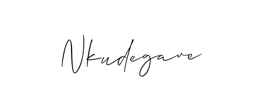 Allison_Script is a professional signature style that is perfect for those who want to add a touch of class to their signature. It is also a great choice for those who want to make their signature more unique. Get Nkudegave name to fancy signature for free. Nkudegave signature style 2 images and pictures png