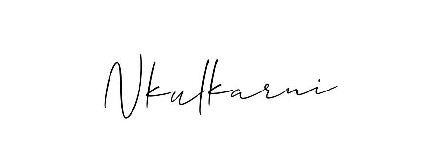 How to make Nkulkarni signature? Allison_Script is a professional autograph style. Create handwritten signature for Nkulkarni name. Nkulkarni signature style 2 images and pictures png