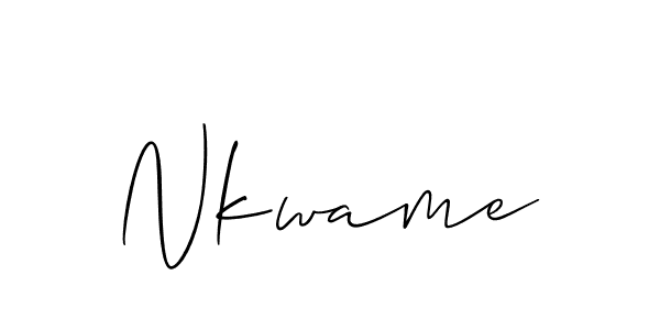 How to make Nkwame signature? Allison_Script is a professional autograph style. Create handwritten signature for Nkwame name. Nkwame signature style 2 images and pictures png