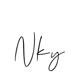 How to make Nky signature? Allison_Script is a professional autograph style. Create handwritten signature for Nky name. Nky signature style 2 images and pictures png