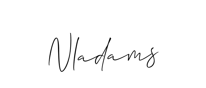 Use a signature maker to create a handwritten signature online. With this signature software, you can design (Allison_Script) your own signature for name Nladams. Nladams signature style 2 images and pictures png