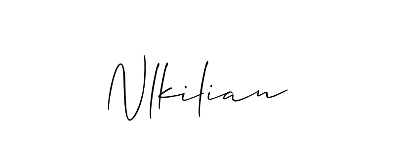 How to Draw Nlkilian signature style? Allison_Script is a latest design signature styles for name Nlkilian. Nlkilian signature style 2 images and pictures png