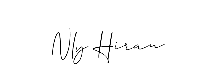 if you are searching for the best signature style for your name Nly Hiran. so please give up your signature search. here we have designed multiple signature styles  using Allison_Script. Nly Hiran signature style 2 images and pictures png