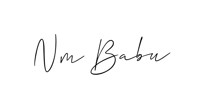 How to make Nm Babu name signature. Use Allison_Script style for creating short signs online. This is the latest handwritten sign. Nm Babu signature style 2 images and pictures png
