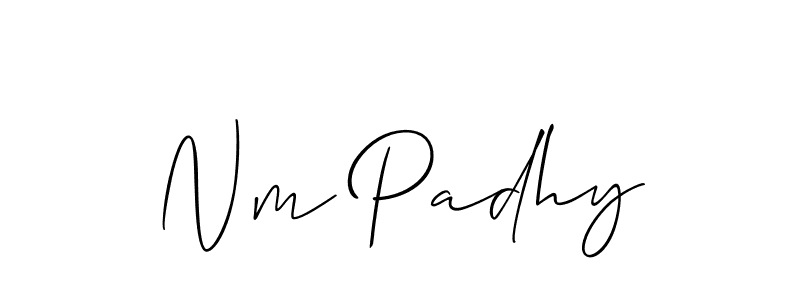 The best way (Allison_Script) to make a short signature is to pick only two or three words in your name. The name Nm Padhy include a total of six letters. For converting this name. Nm Padhy signature style 2 images and pictures png
