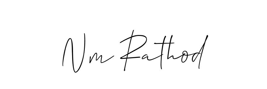 The best way (Allison_Script) to make a short signature is to pick only two or three words in your name. The name Nm Rathod include a total of six letters. For converting this name. Nm Rathod signature style 2 images and pictures png