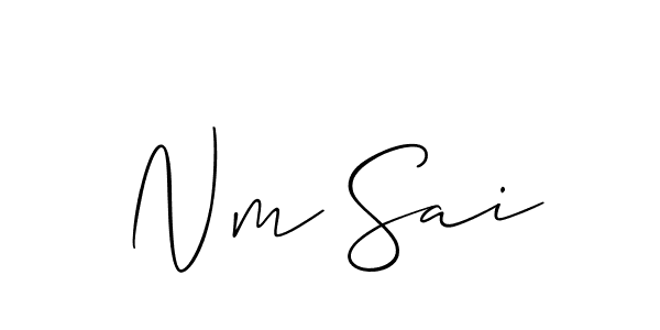 Similarly Allison_Script is the best handwritten signature design. Signature creator online .You can use it as an online autograph creator for name Nm Sai. Nm Sai signature style 2 images and pictures png