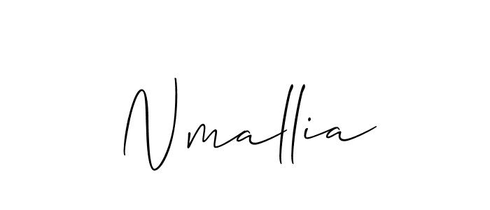 Design your own signature with our free online signature maker. With this signature software, you can create a handwritten (Allison_Script) signature for name Nmallia. Nmallia signature style 2 images and pictures png