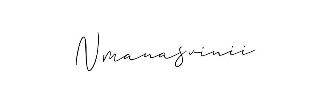 How to Draw Nmanasvinii signature style? Allison_Script is a latest design signature styles for name Nmanasvinii. Nmanasvinii signature style 2 images and pictures png