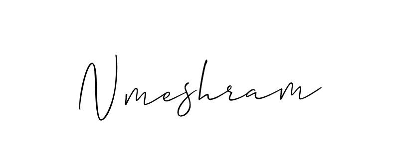 Also we have Nmeshram name is the best signature style. Create professional handwritten signature collection using Allison_Script autograph style. Nmeshram signature style 2 images and pictures png