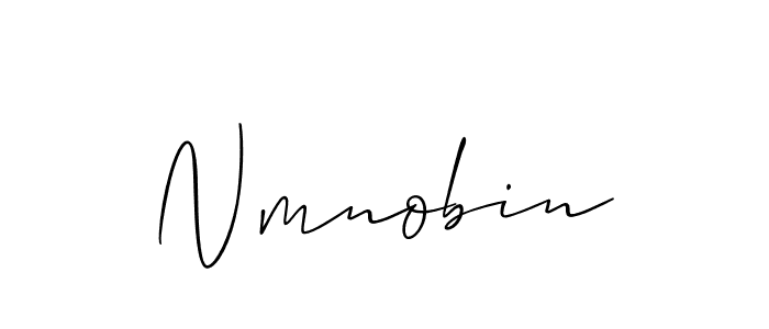 Use a signature maker to create a handwritten signature online. With this signature software, you can design (Allison_Script) your own signature for name Nmnobin. Nmnobin signature style 2 images and pictures png