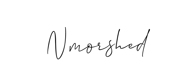 The best way (Allison_Script) to make a short signature is to pick only two or three words in your name. The name Nmorshed include a total of six letters. For converting this name. Nmorshed signature style 2 images and pictures png