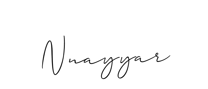Make a beautiful signature design for name Nnayyar. With this signature (Allison_Script) style, you can create a handwritten signature for free. Nnayyar signature style 2 images and pictures png
