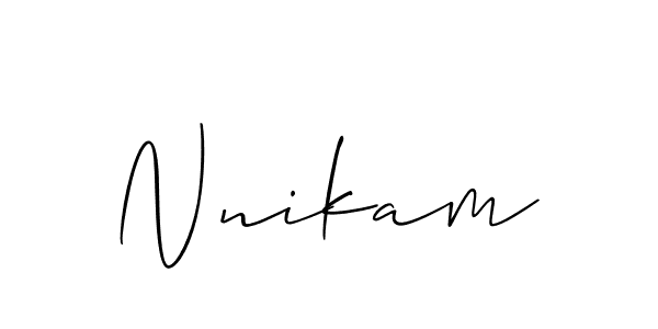 You should practise on your own different ways (Allison_Script) to write your name (Nnikam) in signature. don't let someone else do it for you. Nnikam signature style 2 images and pictures png