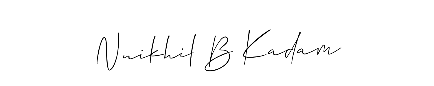 Create a beautiful signature design for name Nnikhil B Kadam. With this signature (Allison_Script) fonts, you can make a handwritten signature for free. Nnikhil B Kadam signature style 2 images and pictures png