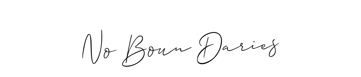 Also You can easily find your signature by using the search form. We will create No Boun Daries name handwritten signature images for you free of cost using Allison_Script sign style. No Boun Daries signature style 2 images and pictures png